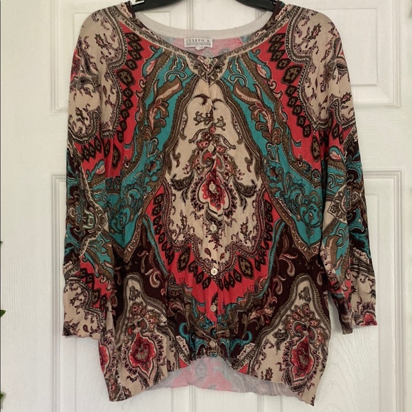 Joseph A Tops - Women’s Colorful Paisley Button-Down Top